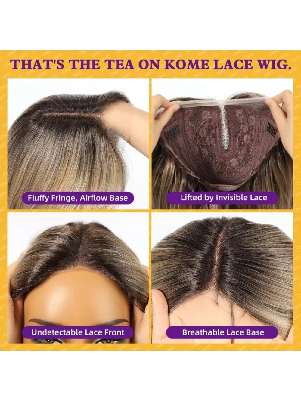 Ombre Dirty Blonde Lace Front Wig with Bangs - 28